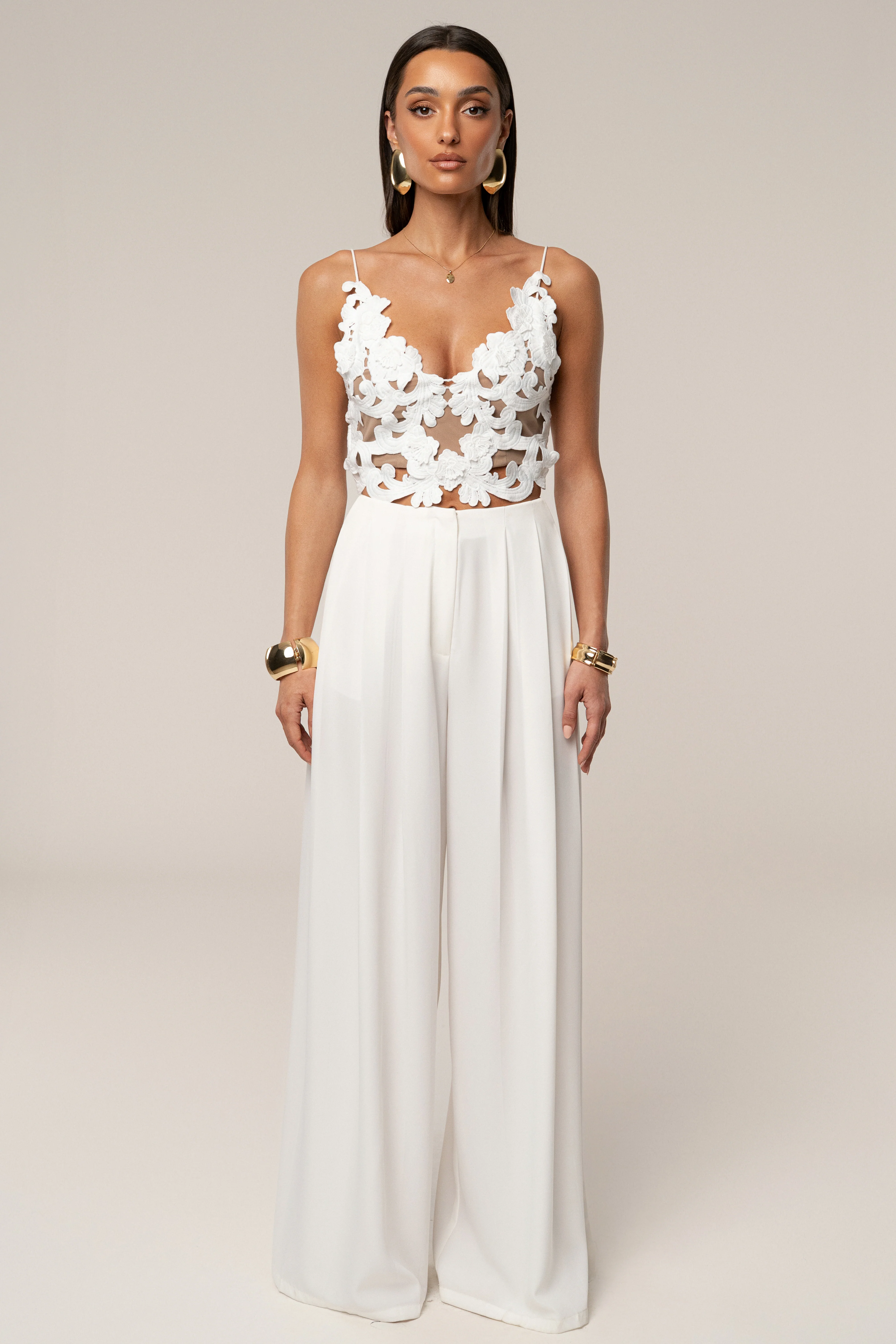 White Anahi Embroidered Top