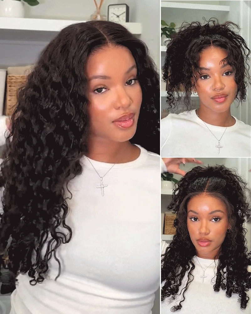 Ophirawig 13x6 Three-Go? Glueless Wig Burmese Curly Natural Black With Drawstring