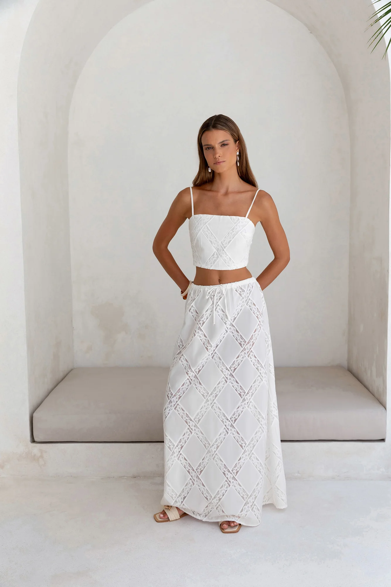 Ocean Air Oasis Maxi Skirt White