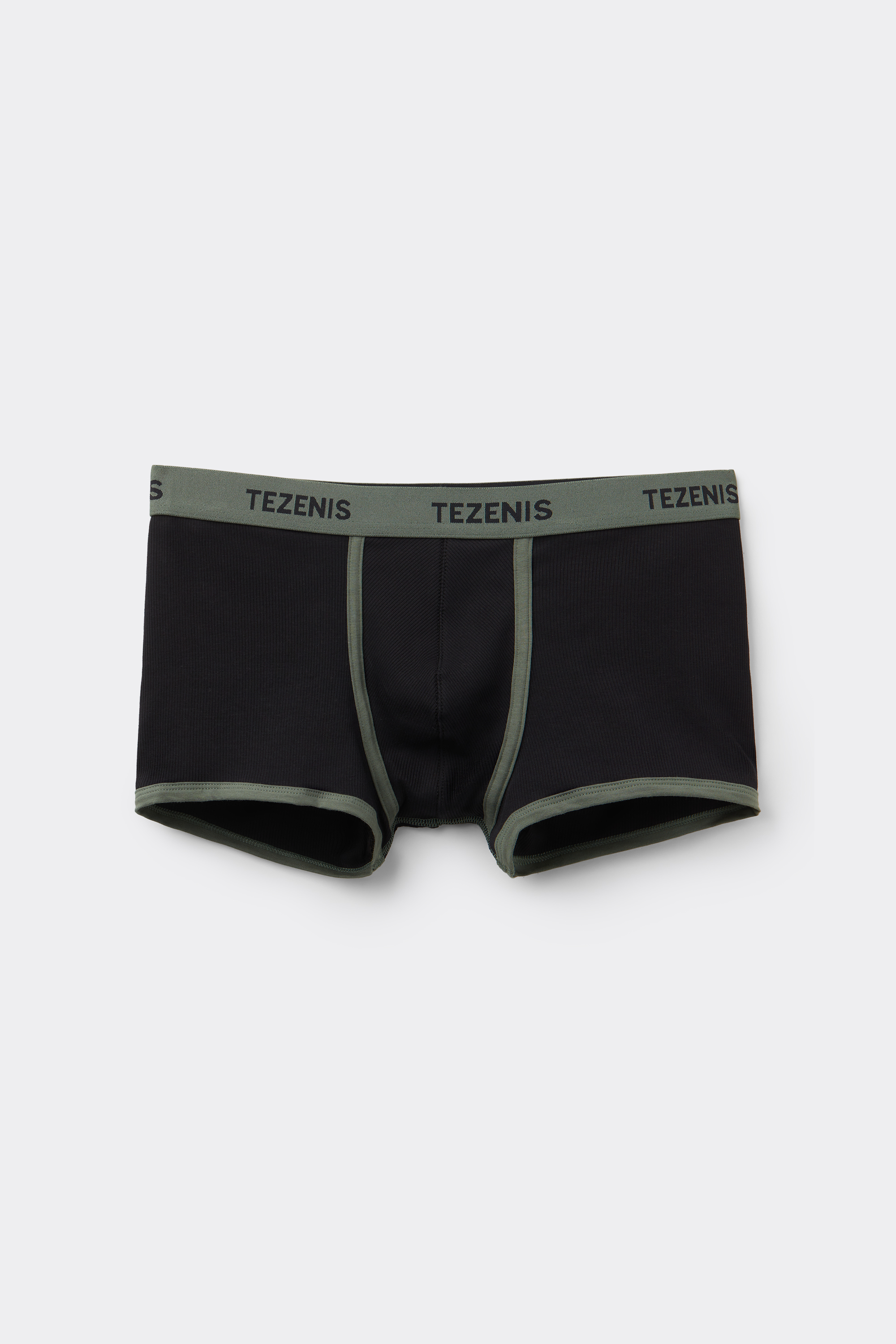 Ribbed Cotton Boxers with Logo Elastic