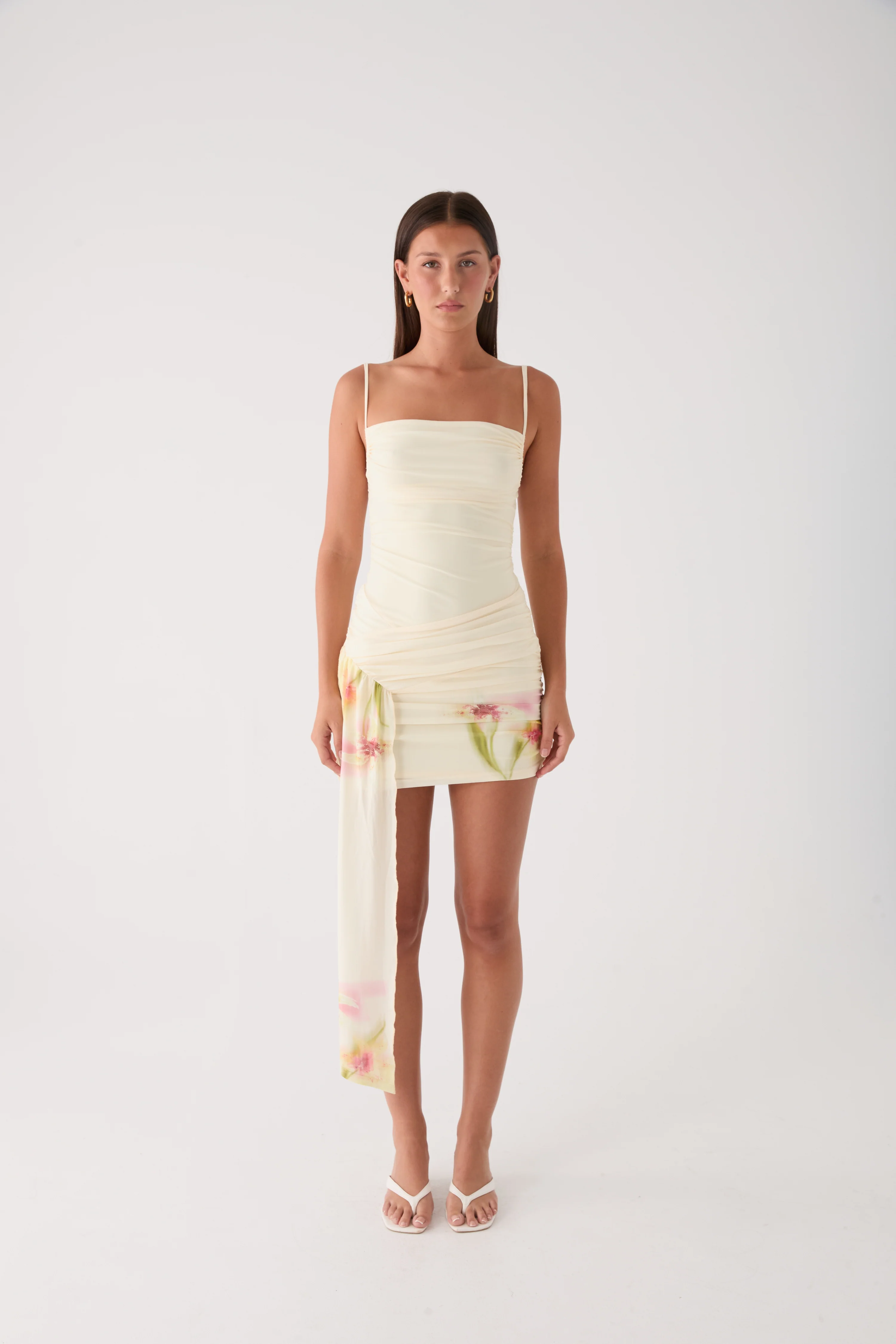 Syna Sash Mini Dress - Soft Lily