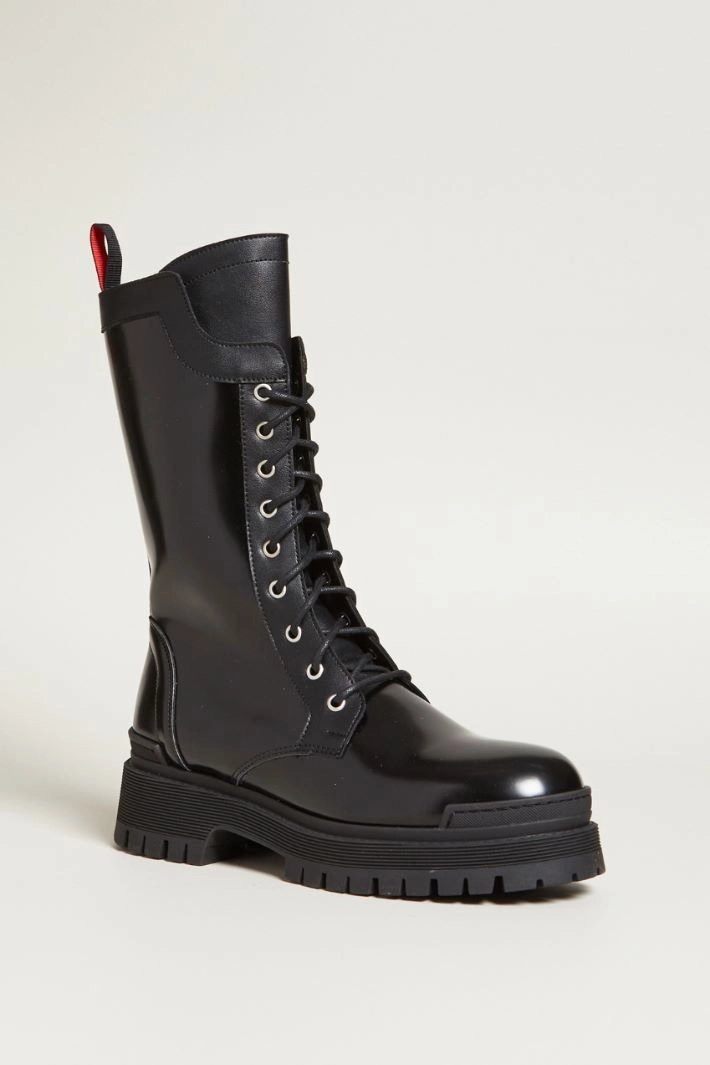 High combat boots - BLACK