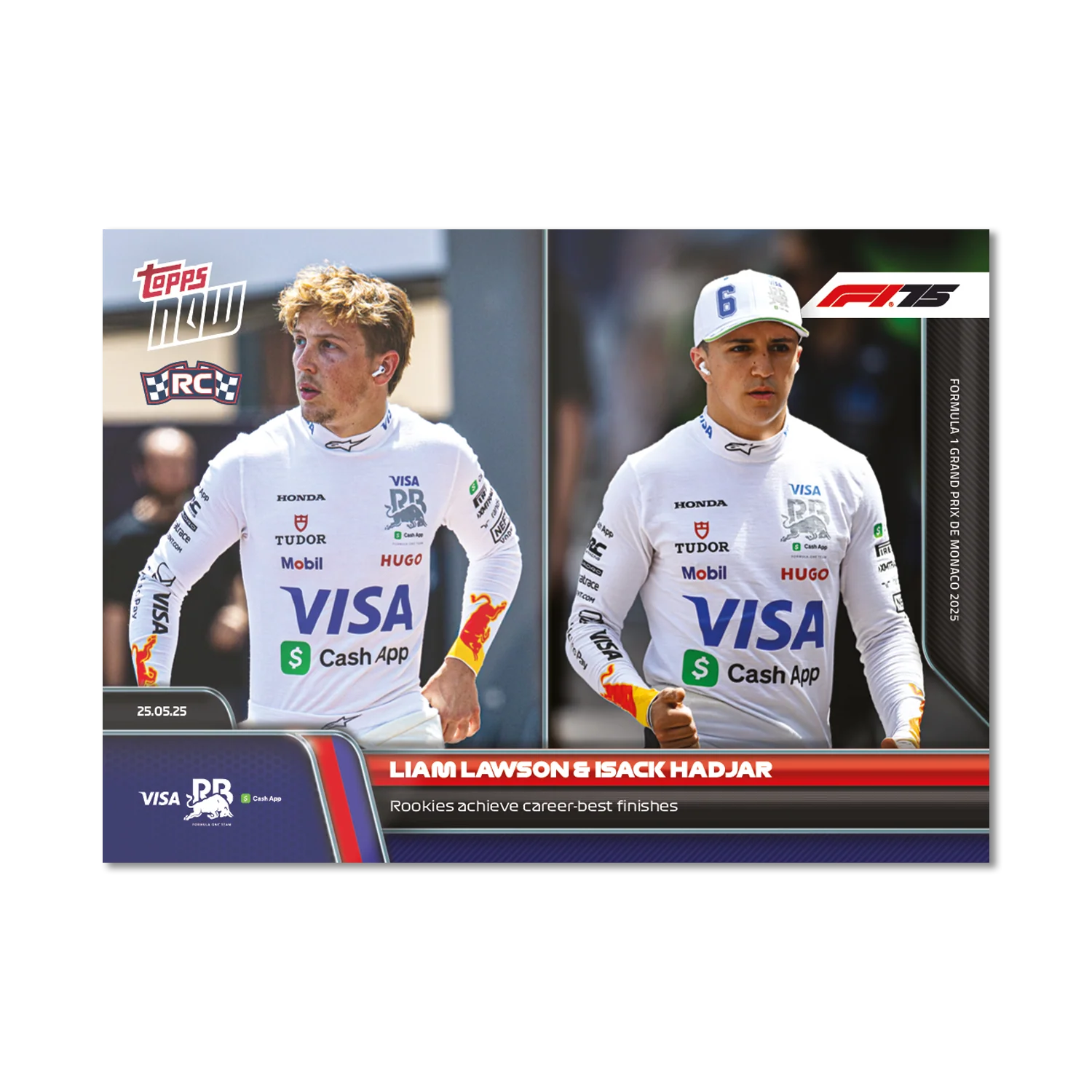 Liam Lawson & Isack Hadjar - 2025 Formula 1® Topps NOW® - Card 40
