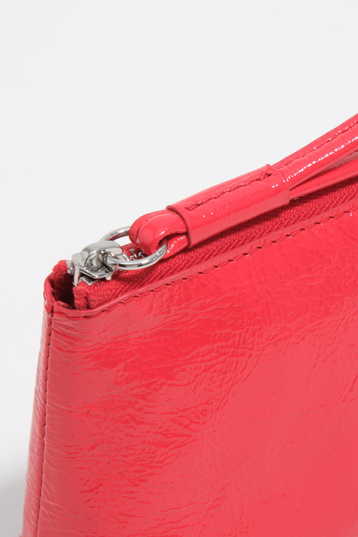 Acid red small leather coin purse
