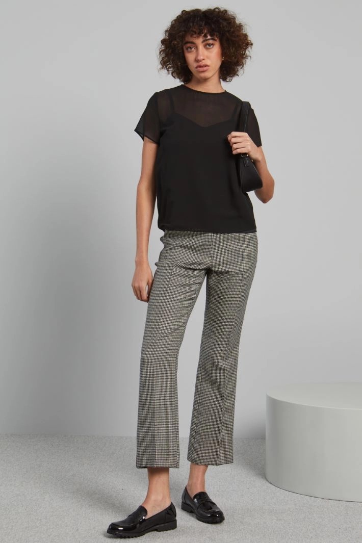 Georgette T-shirt - BLACK