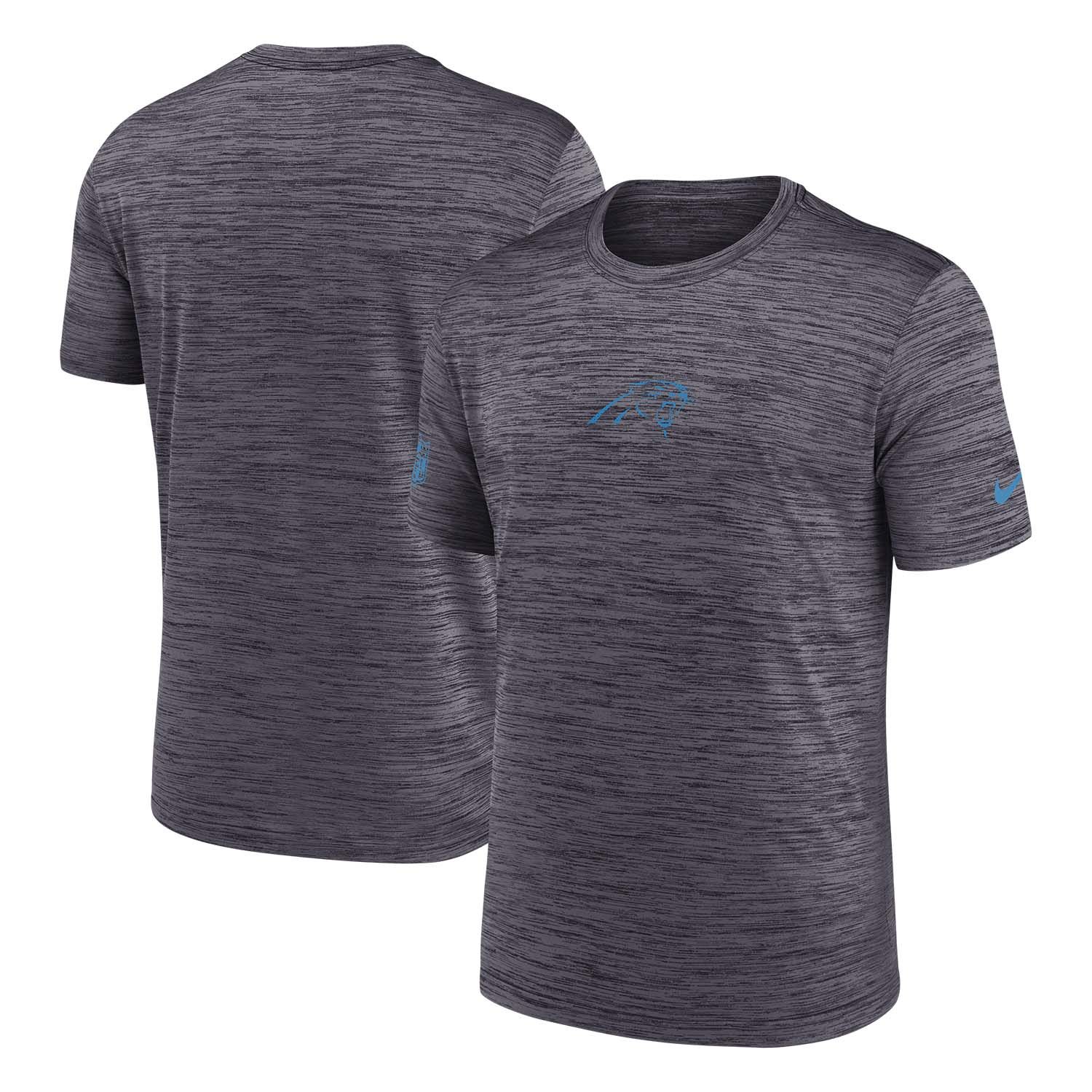 Carolina Panthers 2025 NFL Sideline Nike Velocity Performance T-Shirt Gray