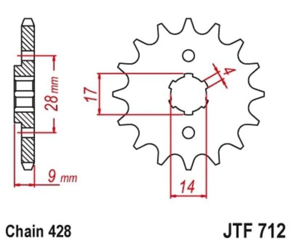 JT. Standard steel 712 - 428Ref: Jtc01486A / 1129690001