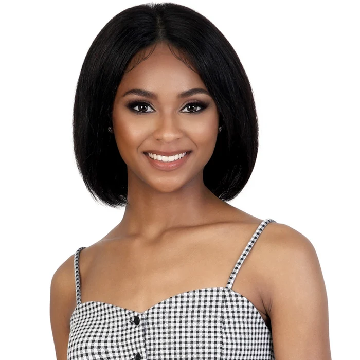 Motown Tress Secret Glueless 100% Virgin Remy Human Hair 13x4 HD Lace Front Wig - SLEEK STRAIGHT BOB 12