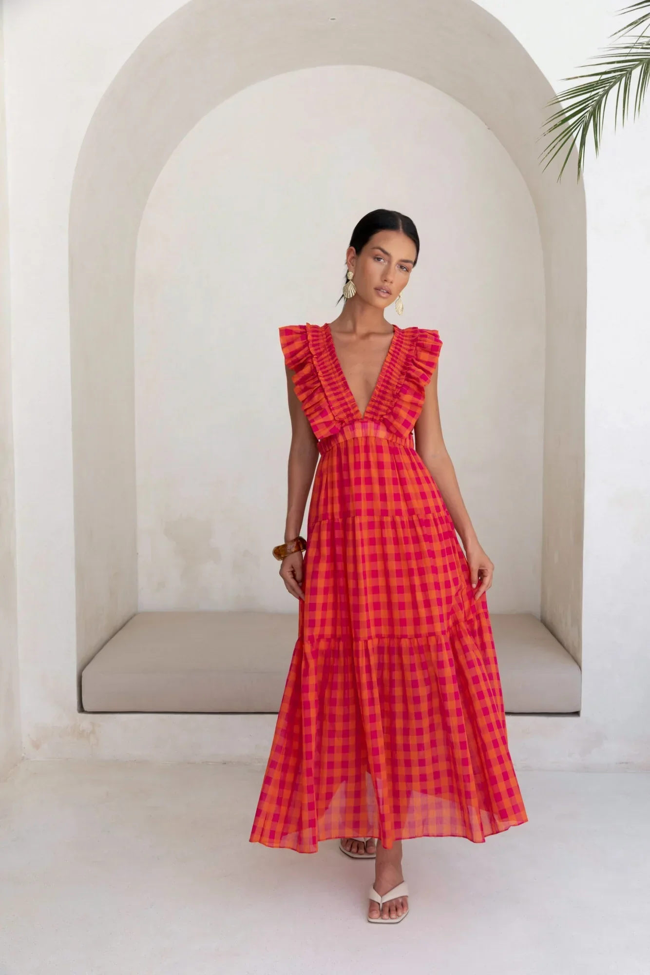 Sunset Picnic Maxi Dress Pink
