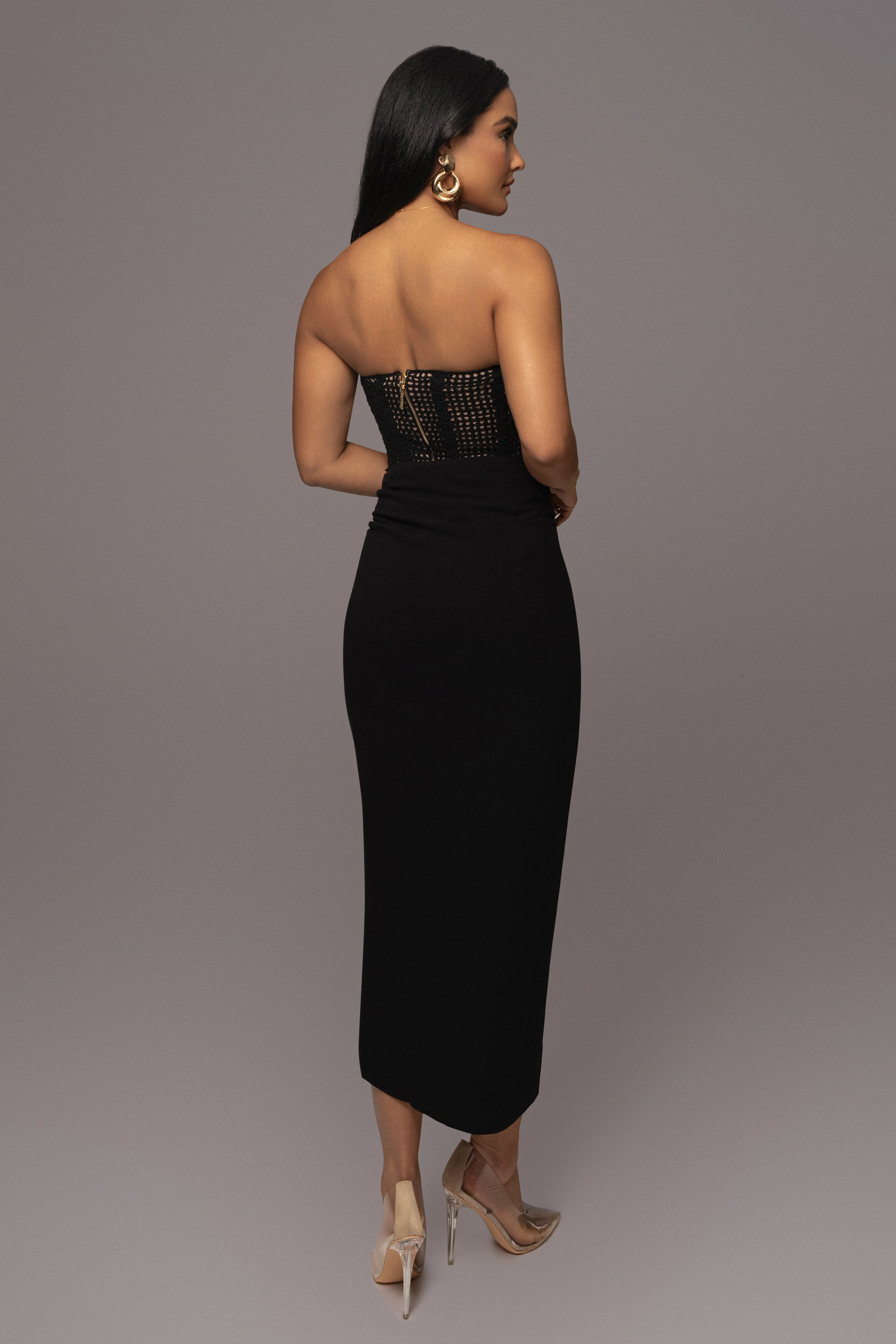 Black Want It All Crochet Bustier