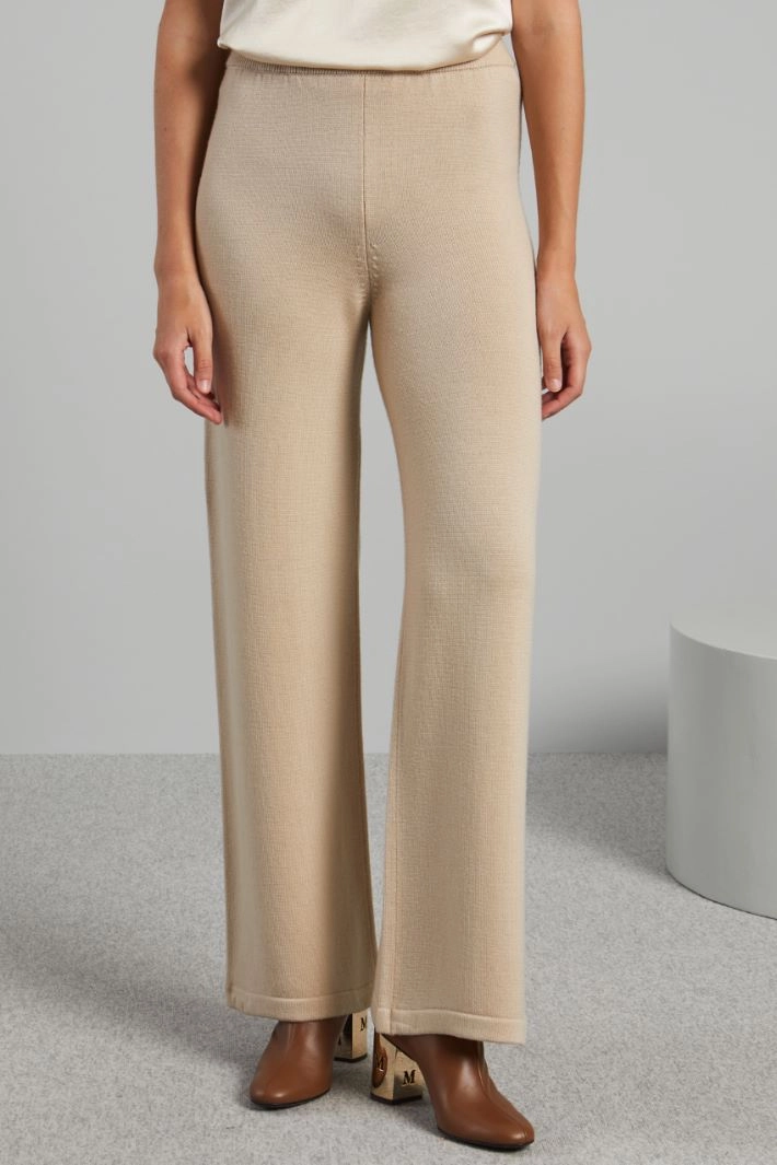 Wool yarn trousers - BEIGE