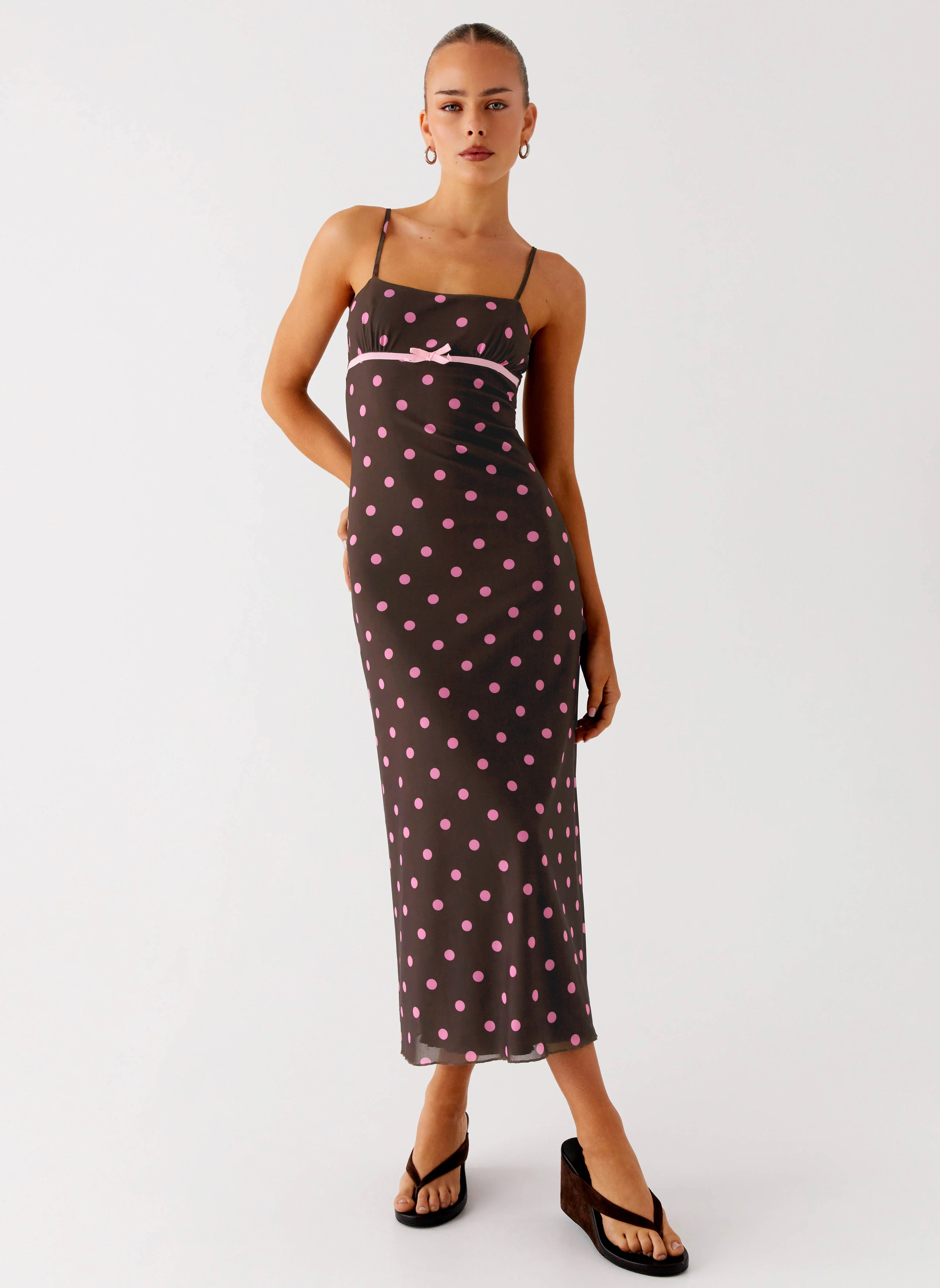 Latto Midi Dress - Chocolate Strawberry Dot