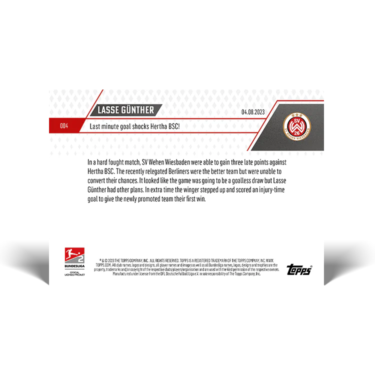 Topps UK - Last minute goal shocks Hertha BSC! - Bundesliga TOPPS NOW® Card #4