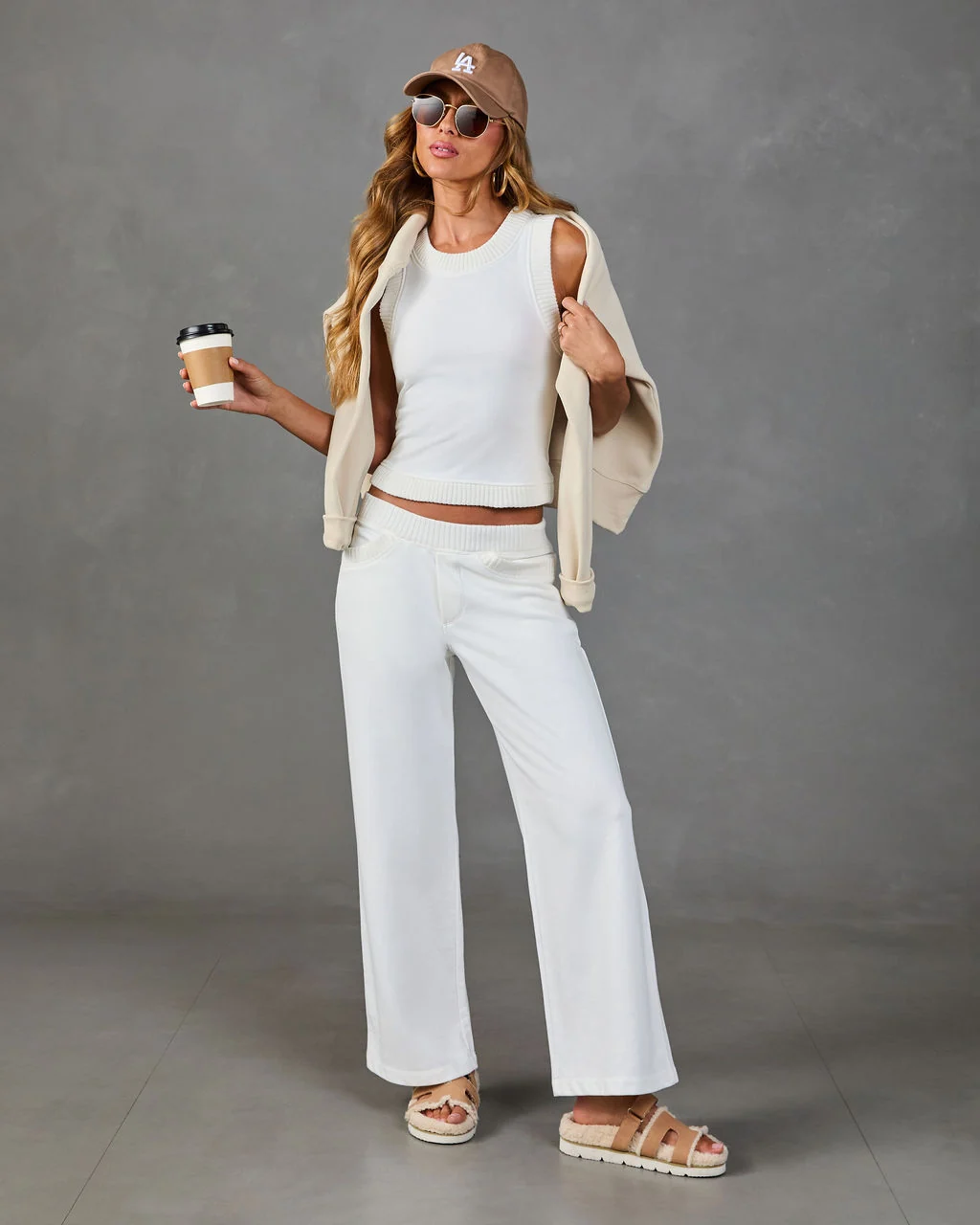 Lounge Society Ribbed Trim Crop Tank Top
