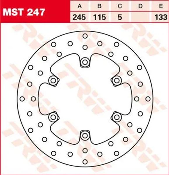 Brake disc Round Trw 17100989Ref: Trw00050A / 17100989