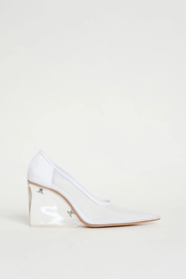 Transparent wedge pumps - WHITE