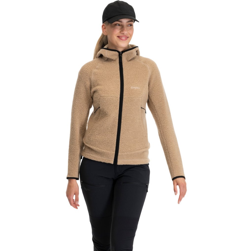 Bergans Vaagaa Merino Terry Midlayer Hoodie Women - sandstone