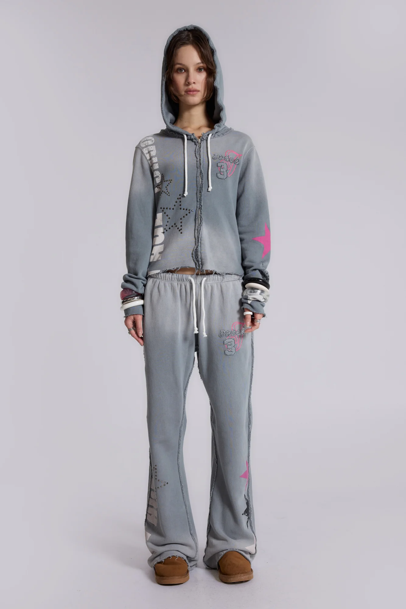 Cleo Graphic Slouchy Bootcut Jogger