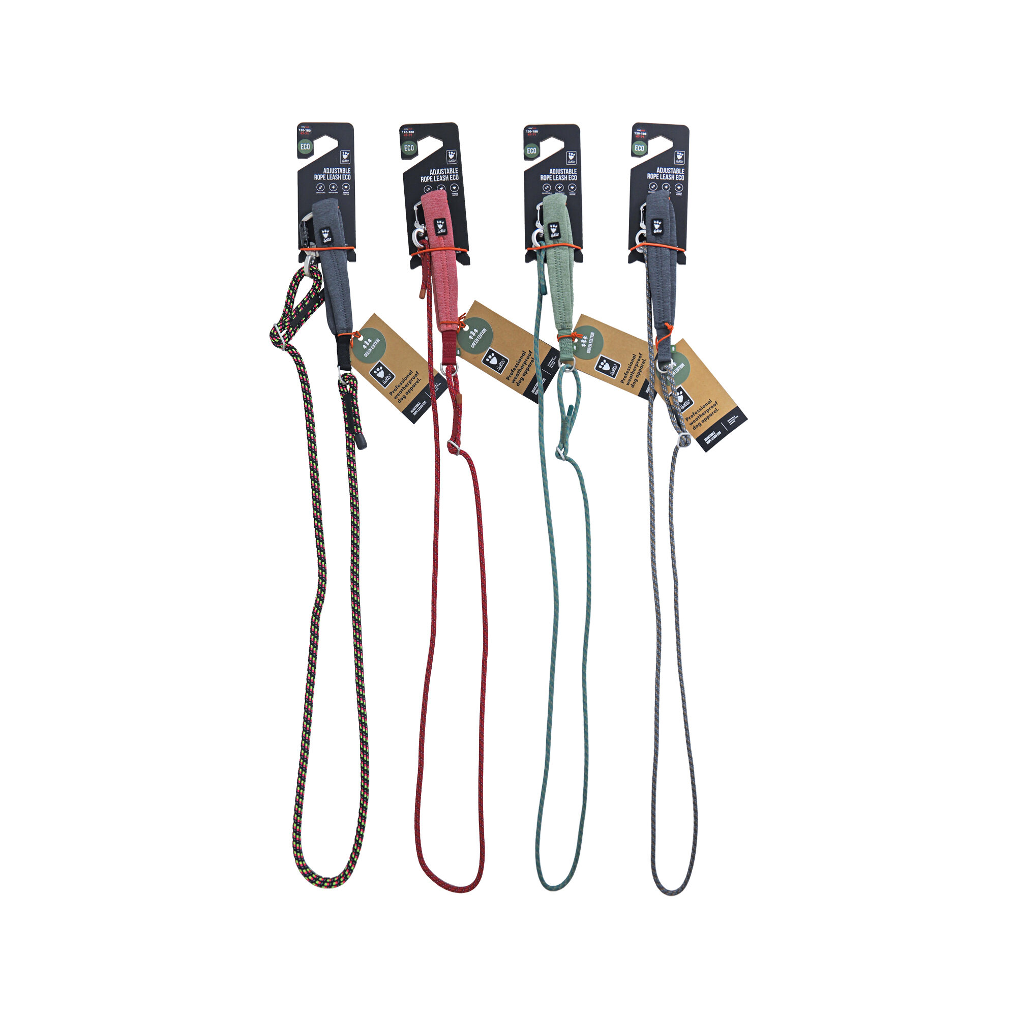 Hurtta Adjustable Rope Leash Eco - Beetroot - 0.6/120-180 cm