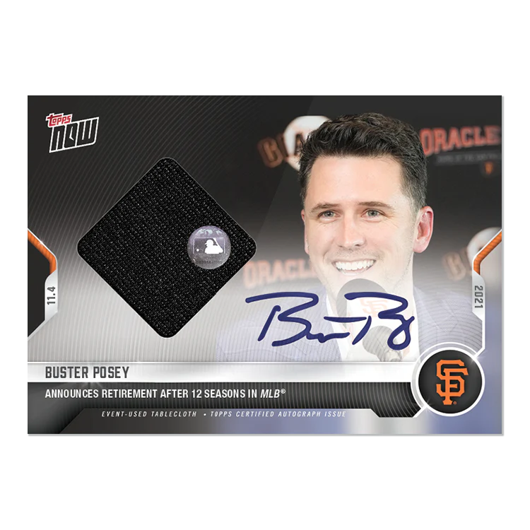 On-Card Auto-Relic # to 99 - Buster Posey - 2021 MLB TOPPS NOW® Card OS1A