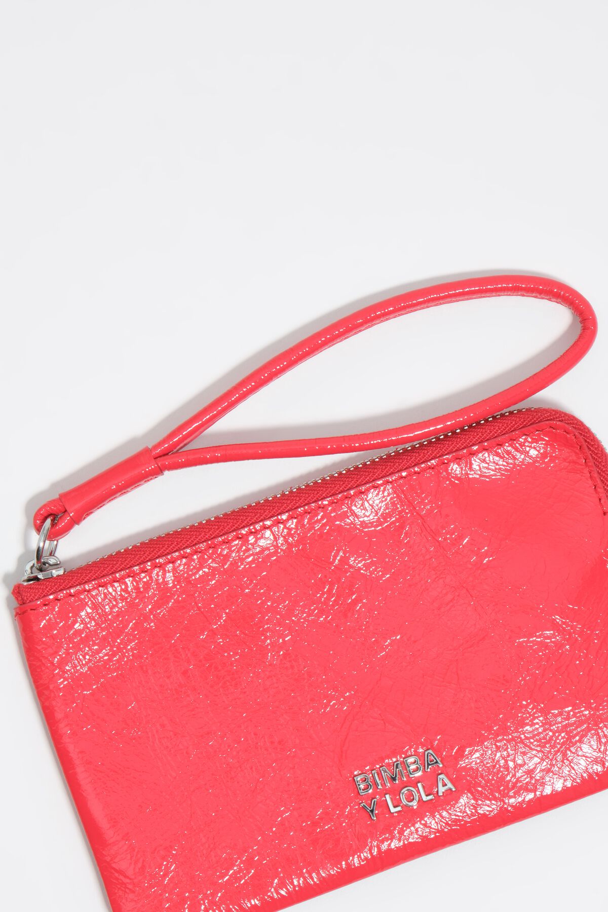 Acid red small leather purse