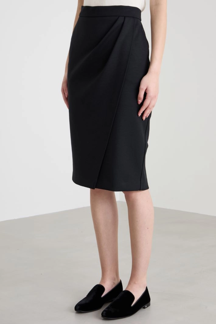 Jersey pencil skirt - BLACK
