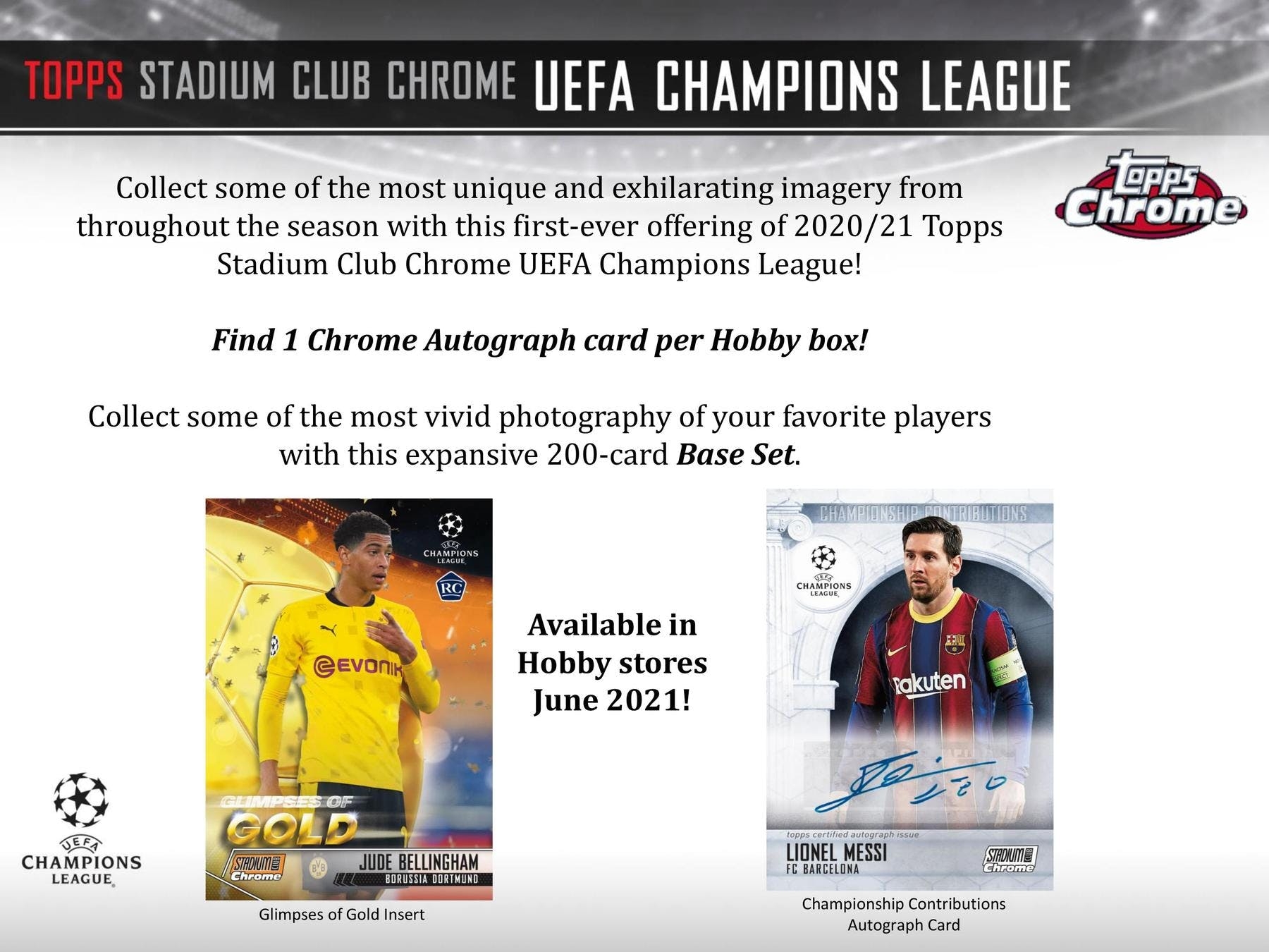 2020/21 Topps UEFA Stadium Club Chrome Champions League Soccer Hobby Box