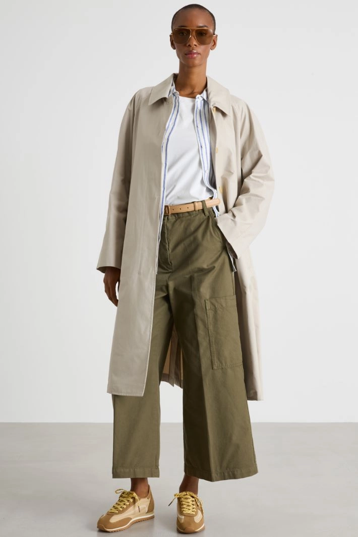 Canvas cargo trousers - GREEN