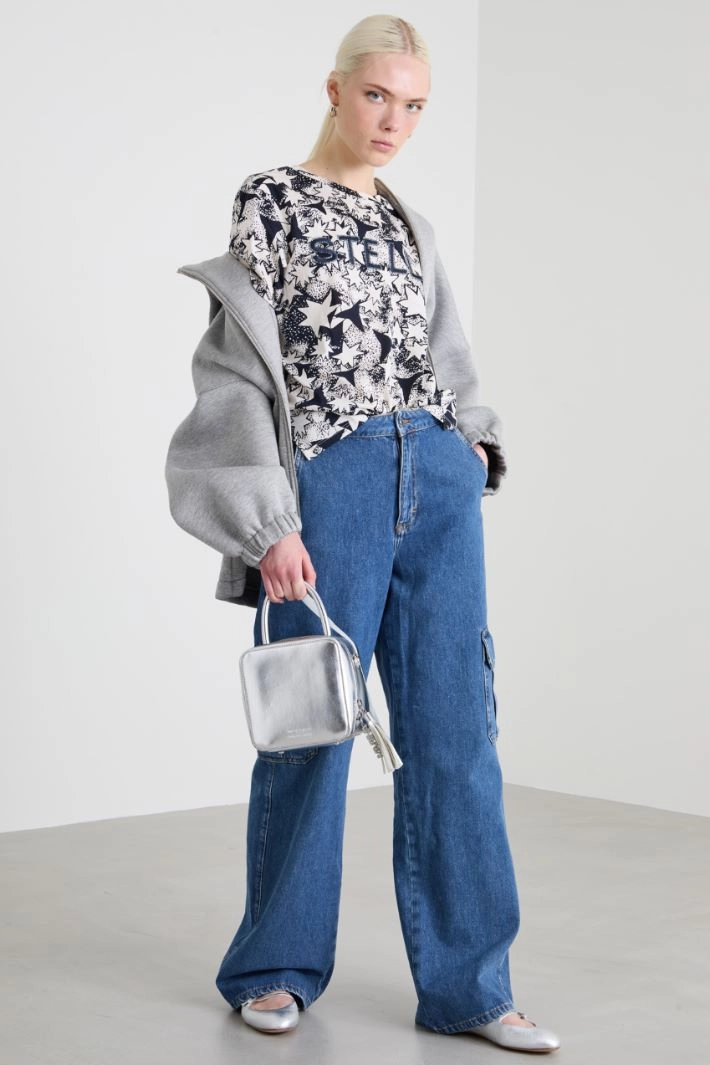 T-shirt with embroidery - BLUE