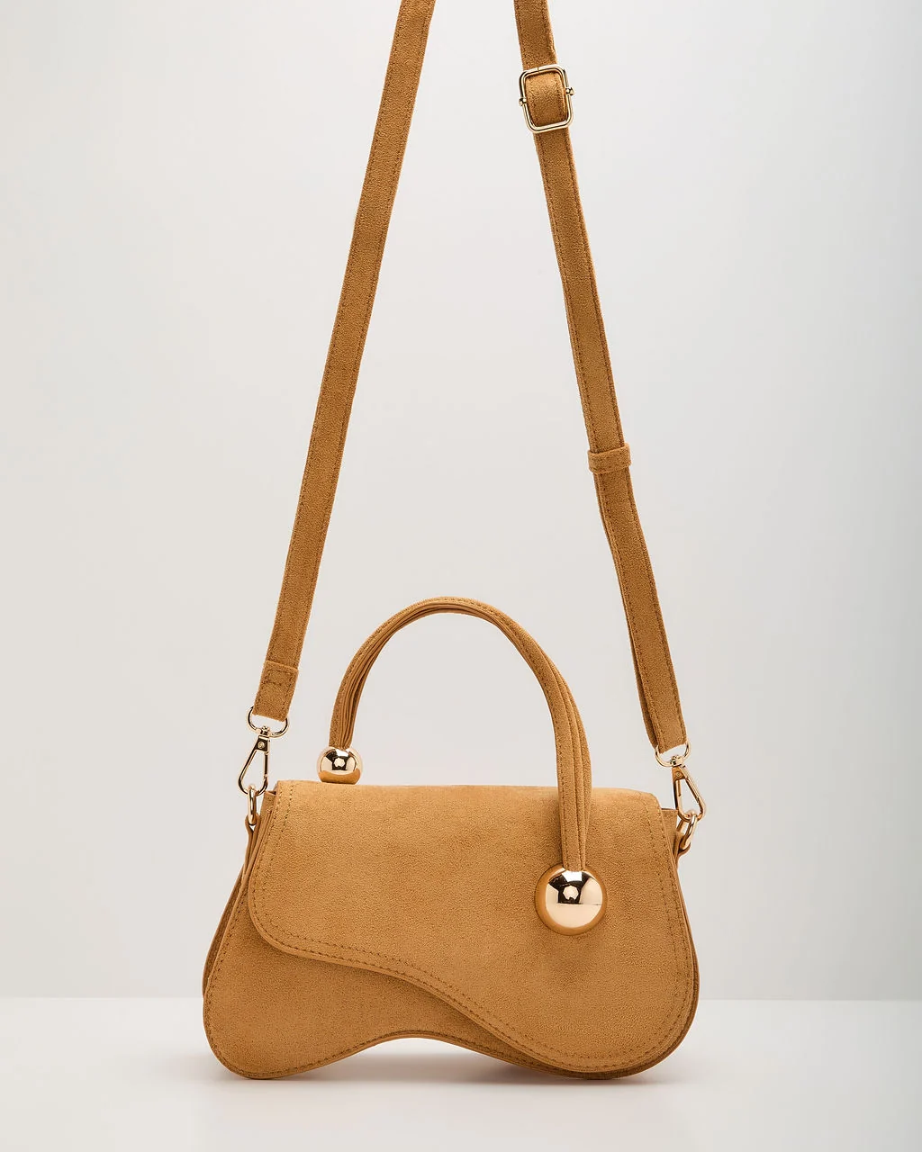 Reiss Faux Suede Top Handle Crossbody Bag