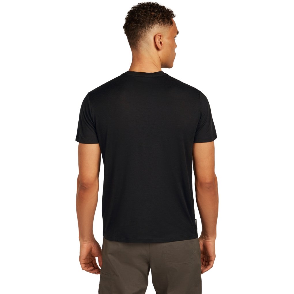 Icebreaker Merino 150 Tech Lite T-Shirt Snow Day Men - Black