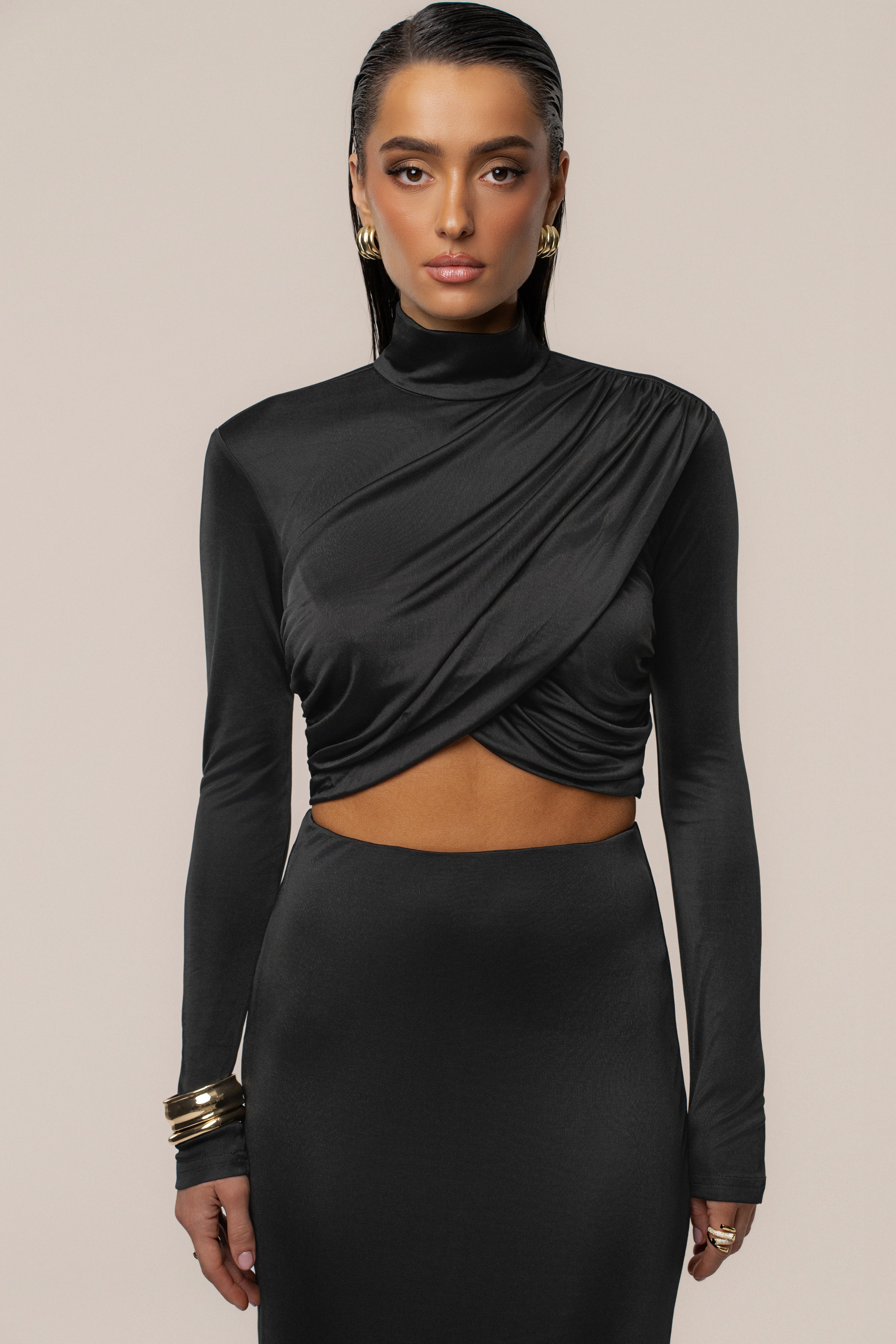 Black Ultra High Waist Maxi Skirt