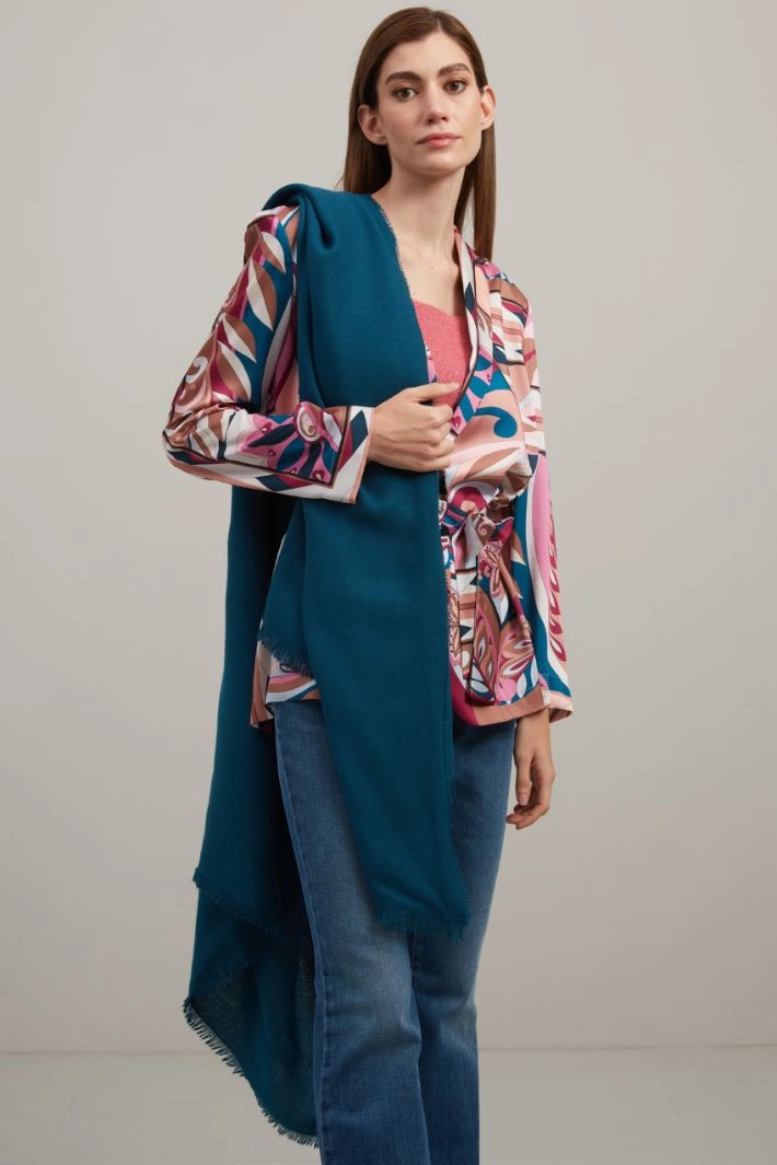 Textured stole - TEAL