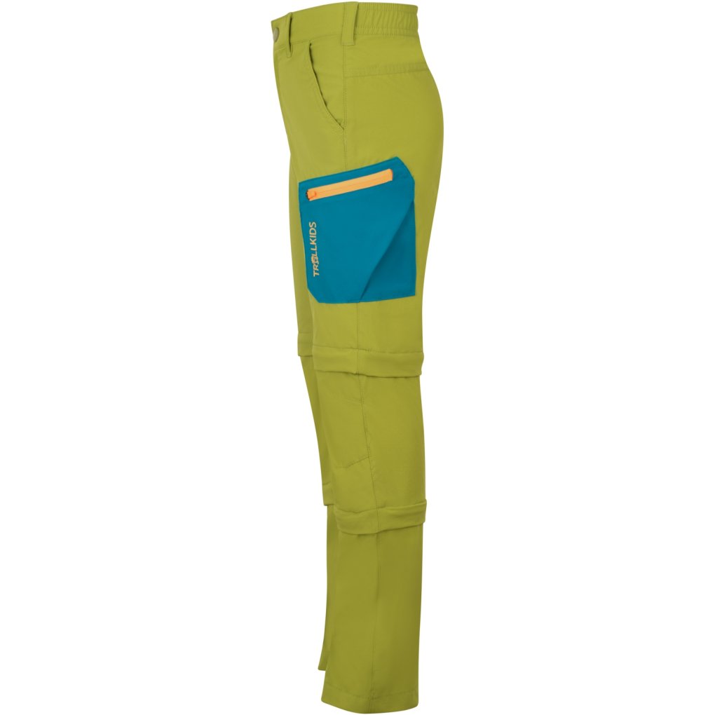 Trollkids Preikestolen Double Zip-Off Pants Kids - Pear Green/Lagoon Green/Sahara Sunset