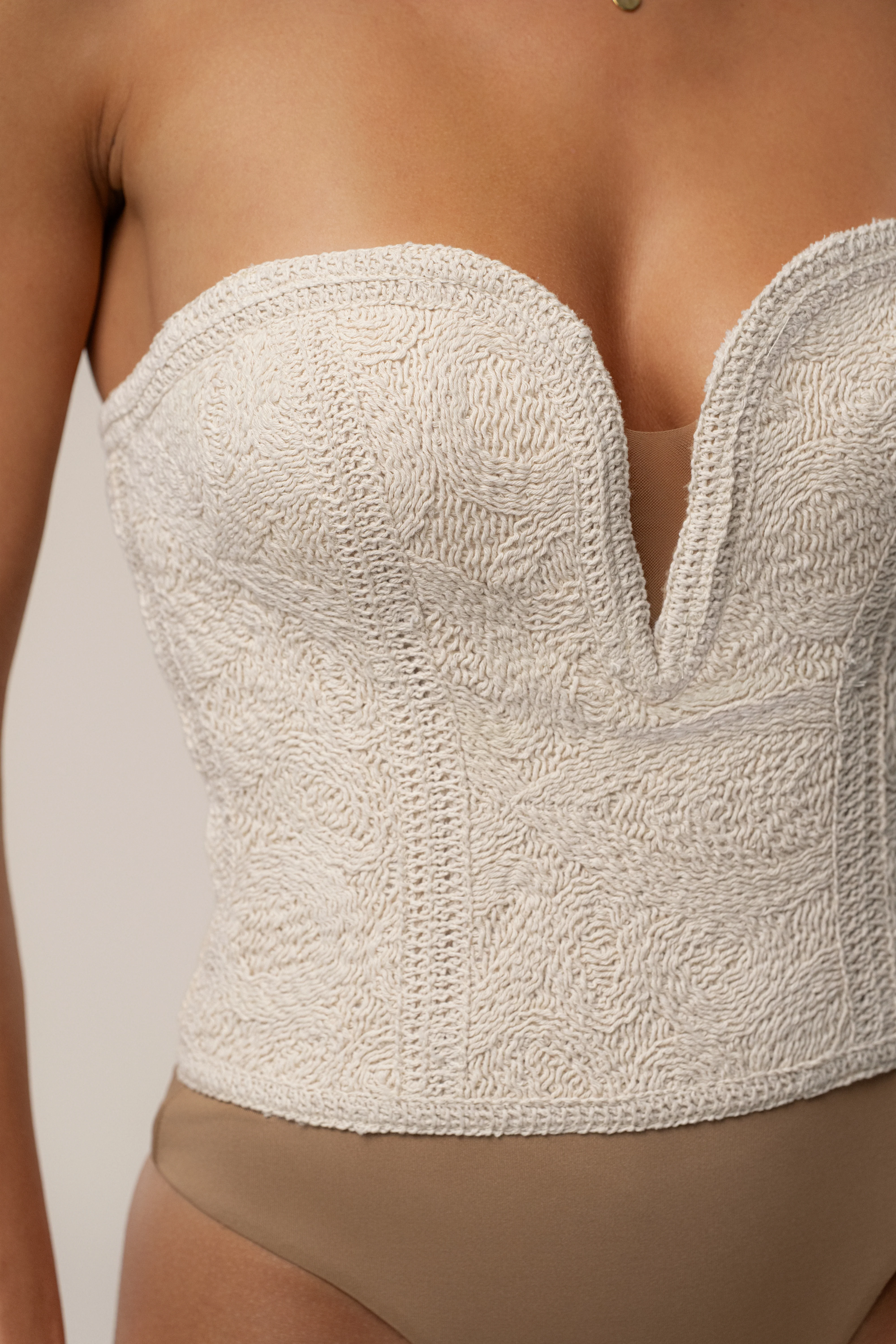 Ecru Serene Coast Texture Bodysuit