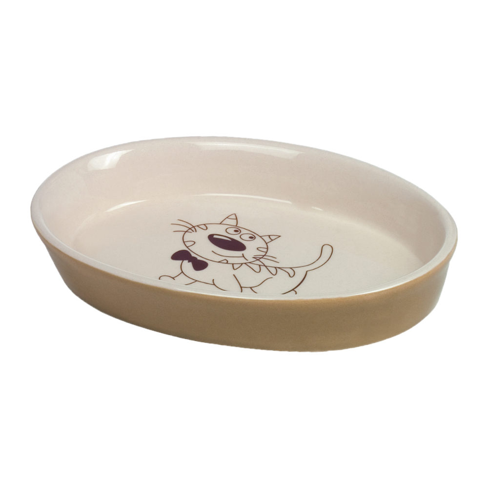 Nobby Oval Ceramic Bowl - Cream & Beige