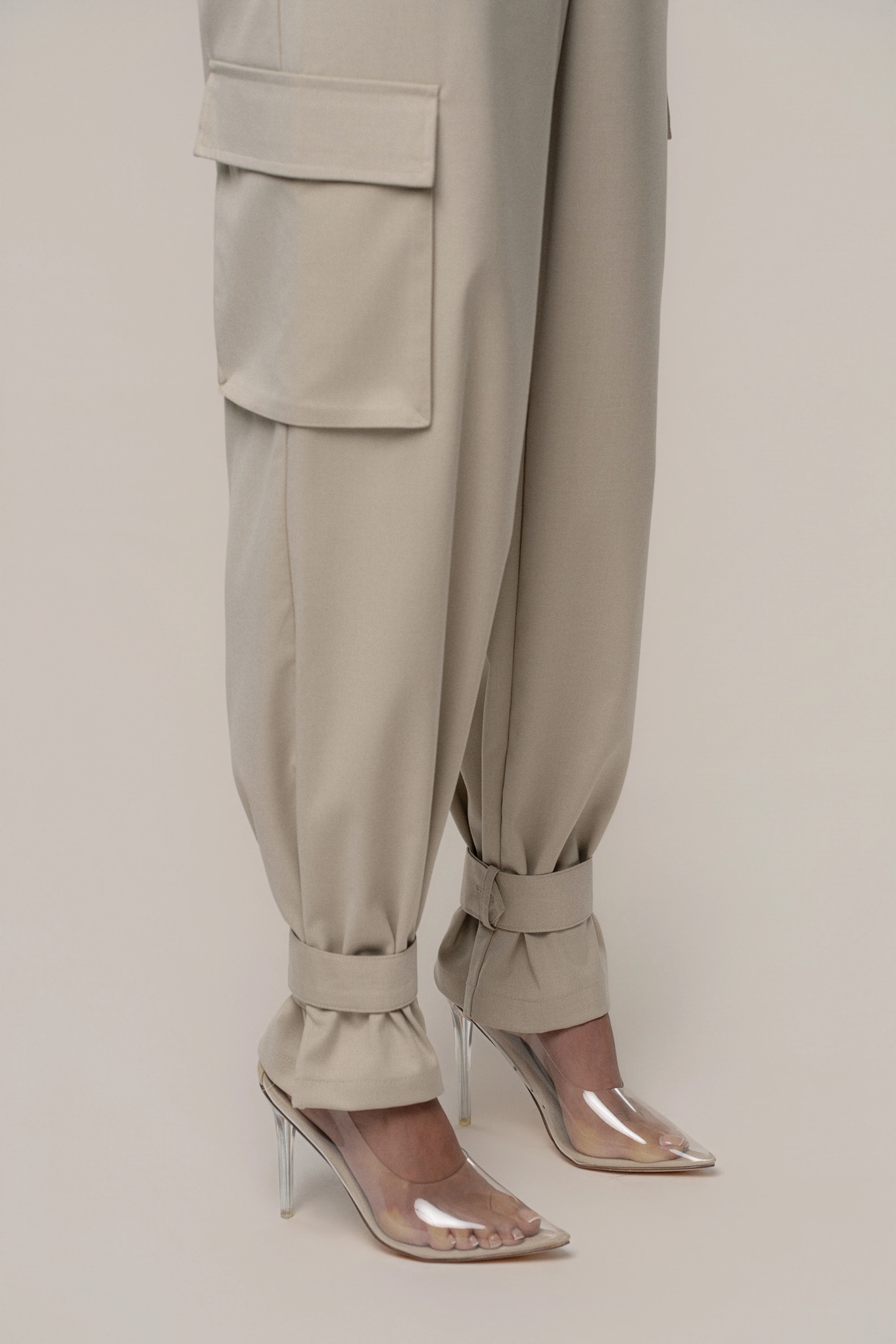 Khaki Autumn Flow Cargo Pants