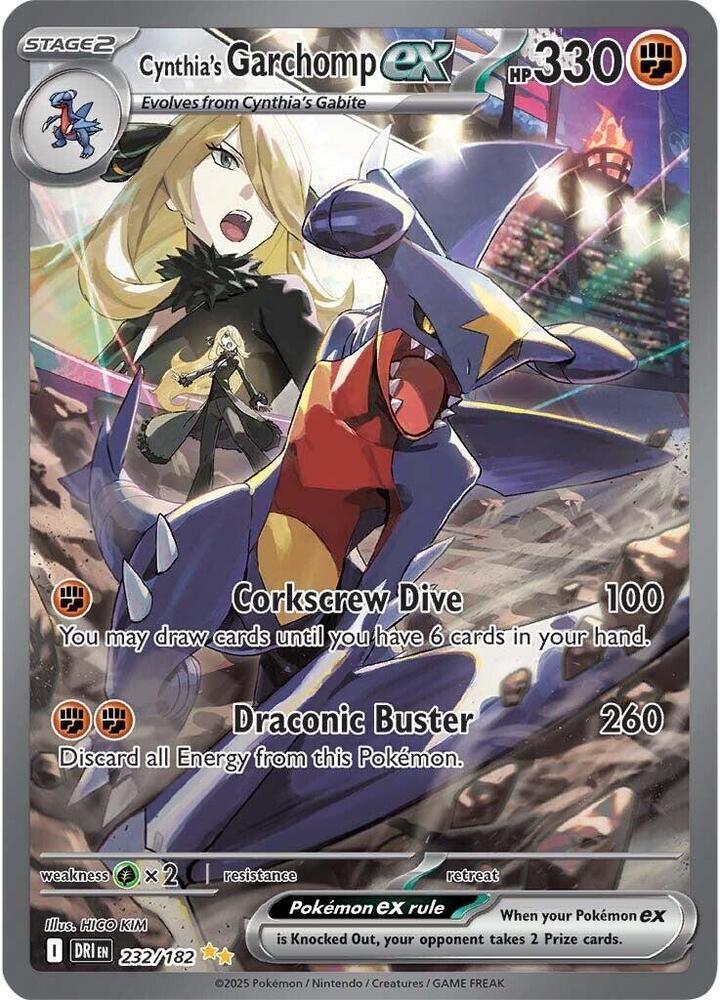 Pokemon SV10: Destined Rivals 232/182 Cynthia's Garchomp ex Near Mint