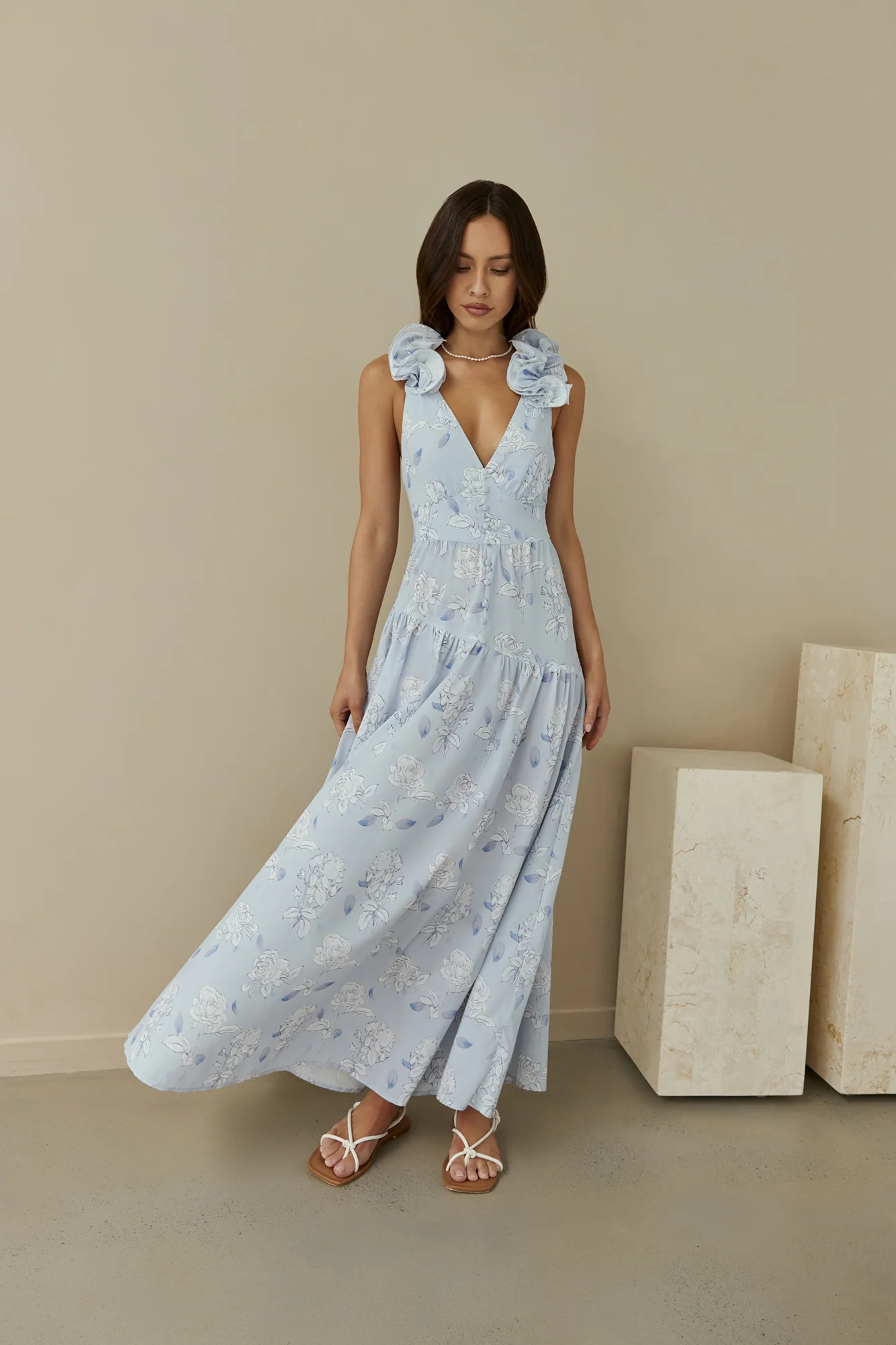 Pretty Smile Maxi Dress Blue