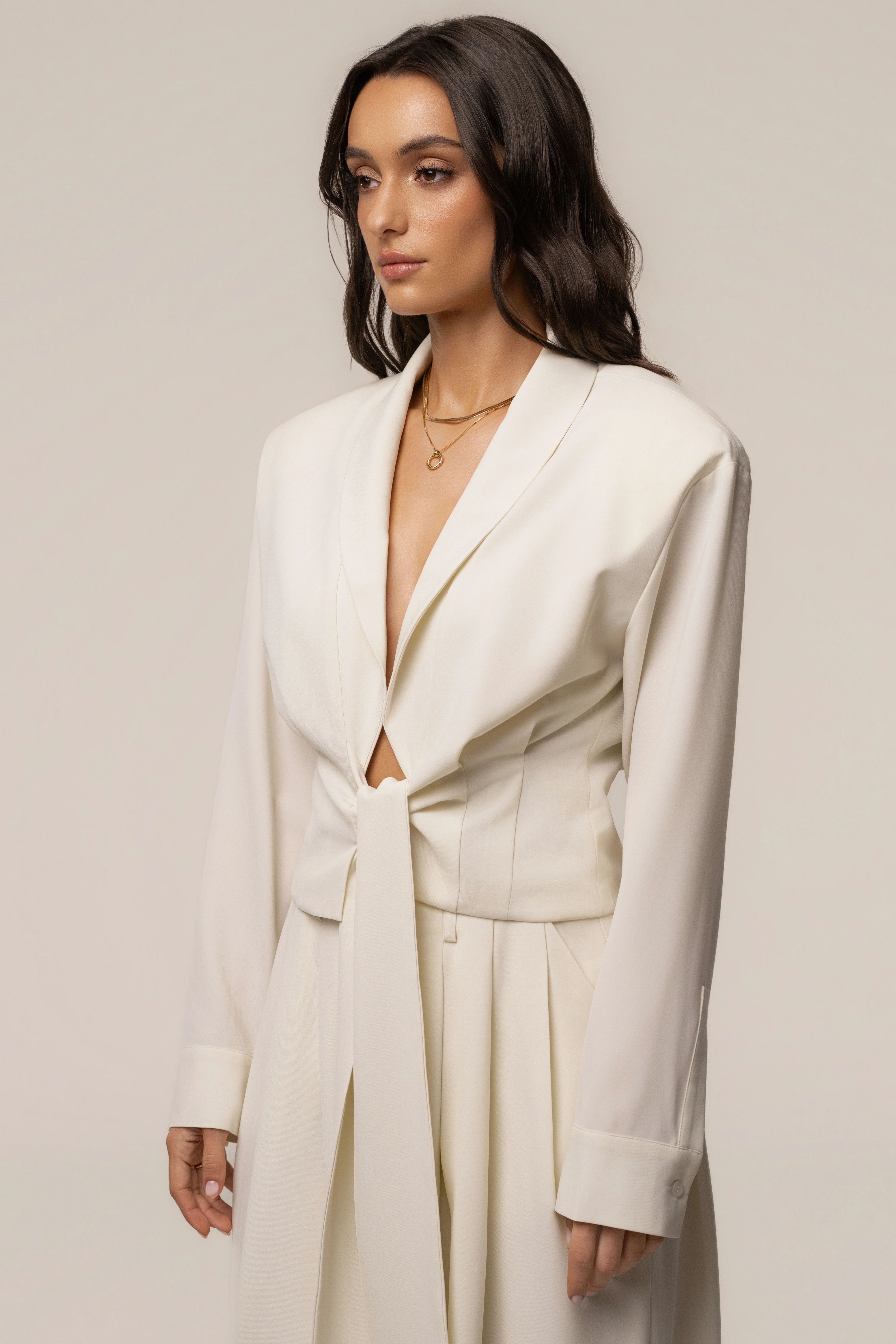 Cream Estate Wrap Top
