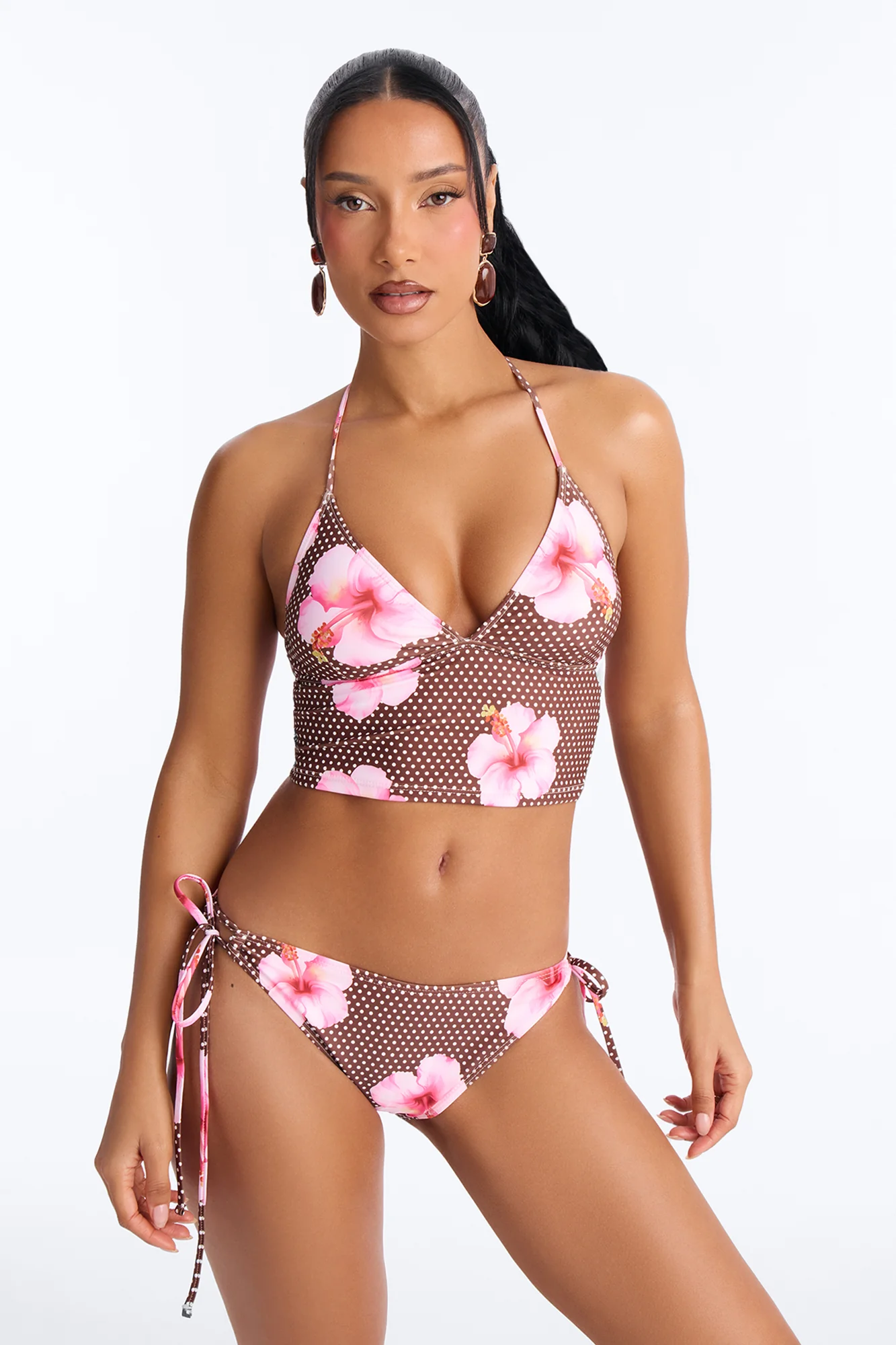 Over And Over 2 Piece Tankini - Brown/combo