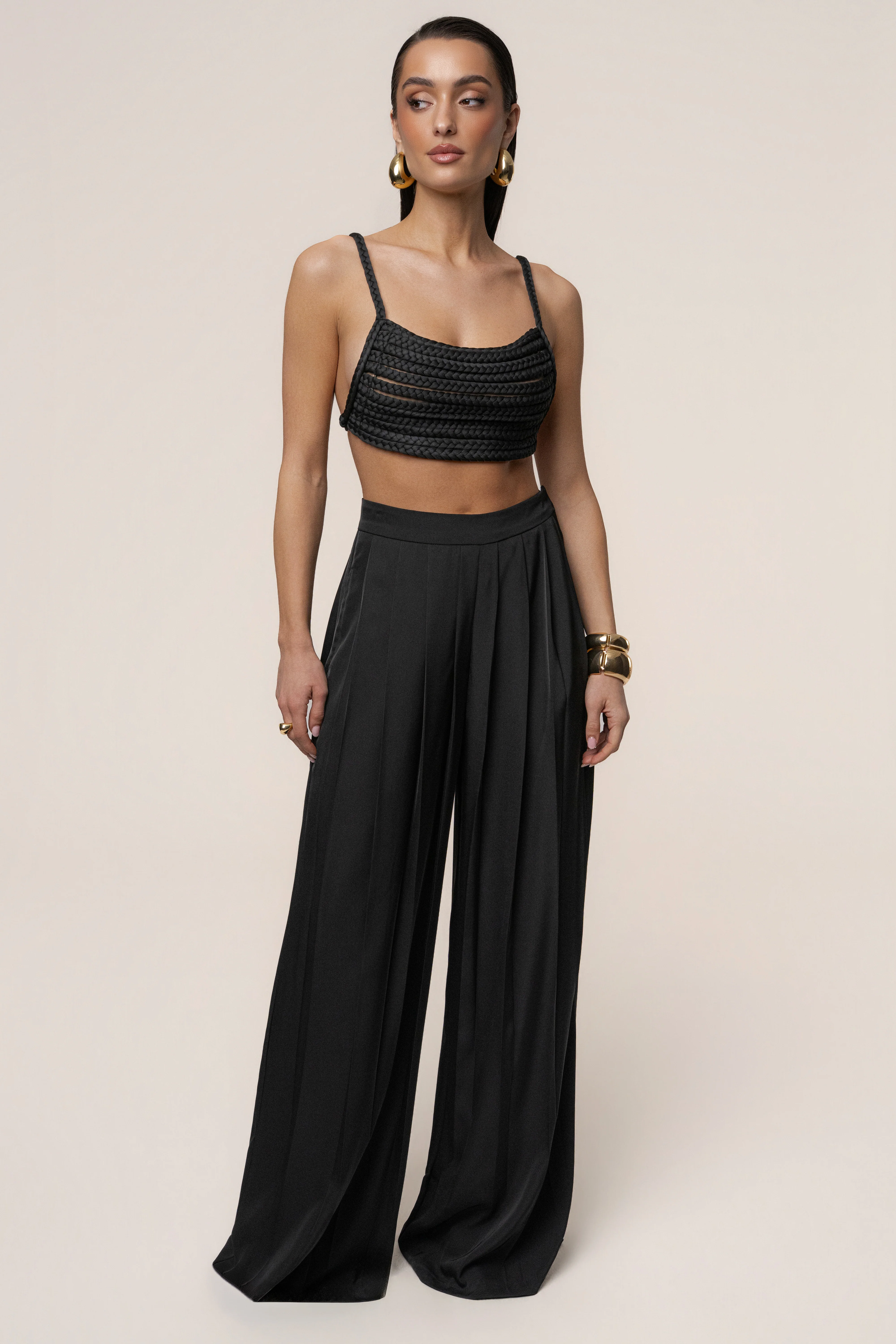 Black Sofie Braided Top