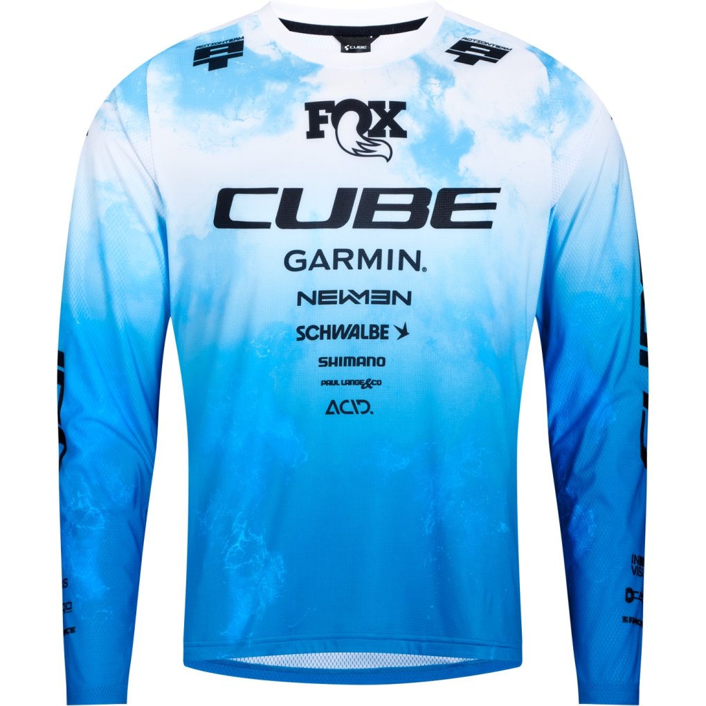 CUBE MTB X Actionteam Long Sleeve Jersey Men - topas blue