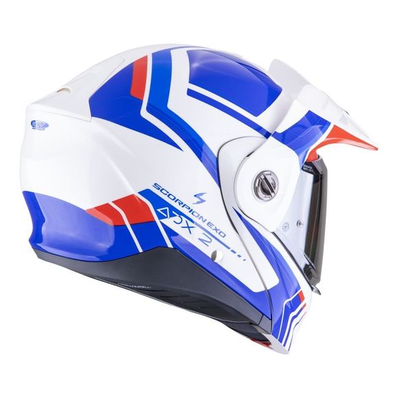 Casque modulable Scorpion Exo ADX-2 - LEWIS - Blanc / BleuRef : SC1171