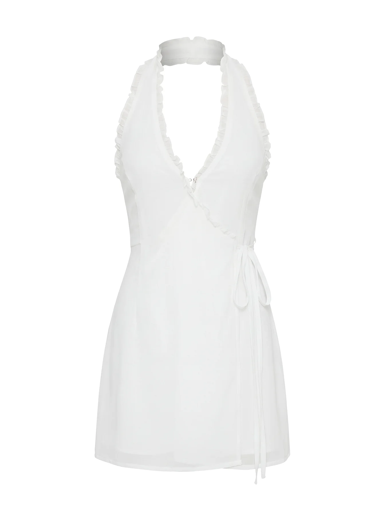 Taija Wrap Mini Dress White