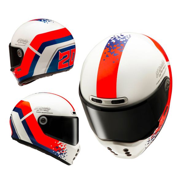 HJC V10 Full Face Helmet - FQ20 RETRO - Blue / RedRef: HJ1180