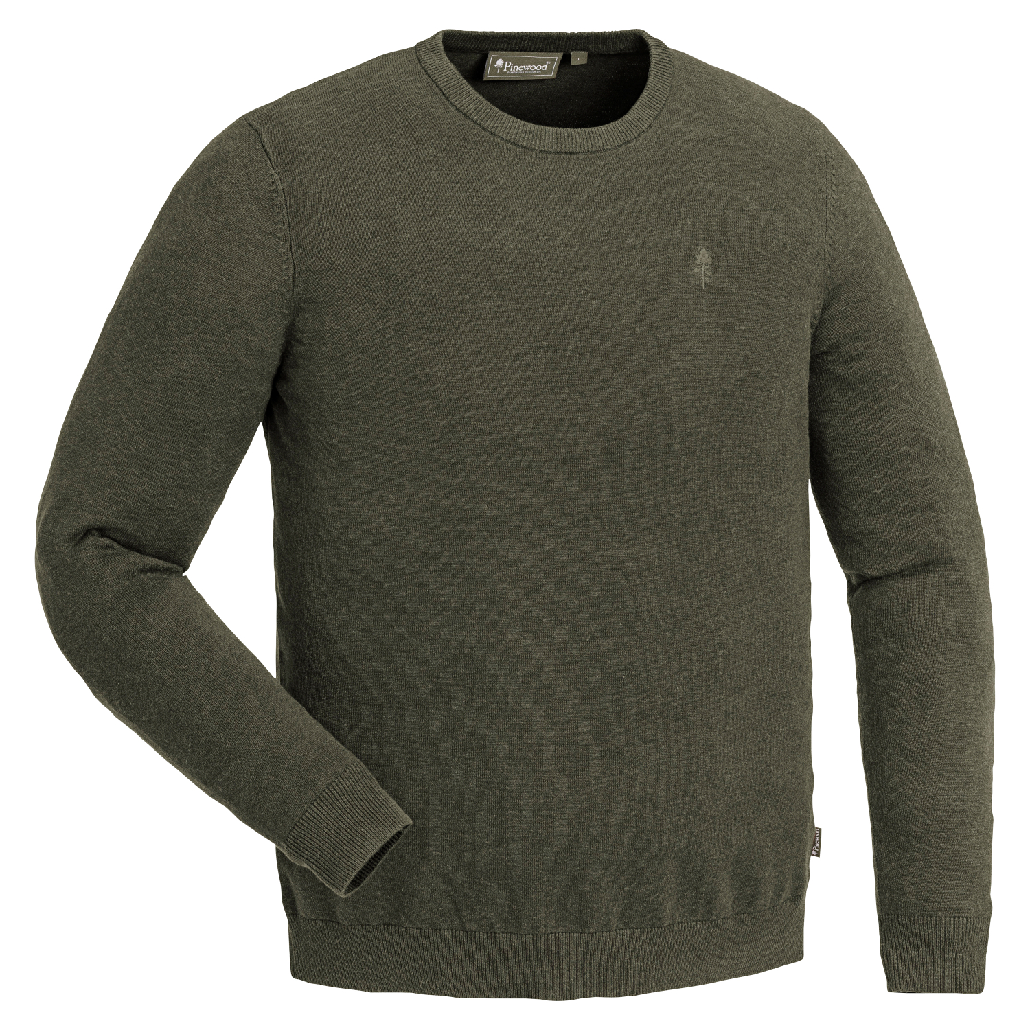 Pinewood Värnamo Crewneck Knitted Sweater Men (Green Melange)