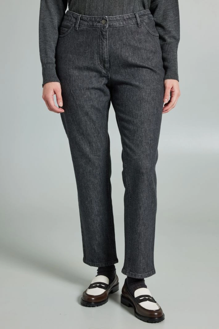 Straight denim trousers - DENIM GREY