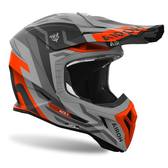Casque cross Airoh AVIATOR ACE 2 - GROUND 2024 - Orange / NoirRef : AR1347