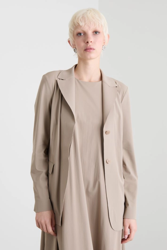 Technical jersey blazer - DOVE GREY